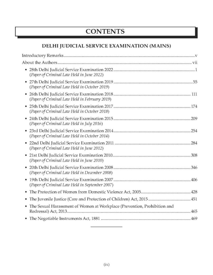 Delhi Judicial Service Examination Mains Previous Years Solved