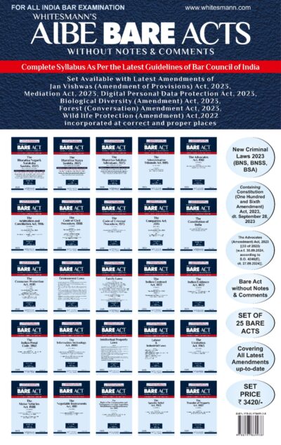AIBE BARE ACTS WITHOUT NOTES & COMMENTS SET OF 25 BARE ACTS LATEST EDITION 2025