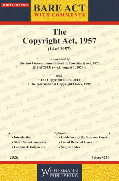 The Copyright Act,1957 Bare Act English Edition 2026