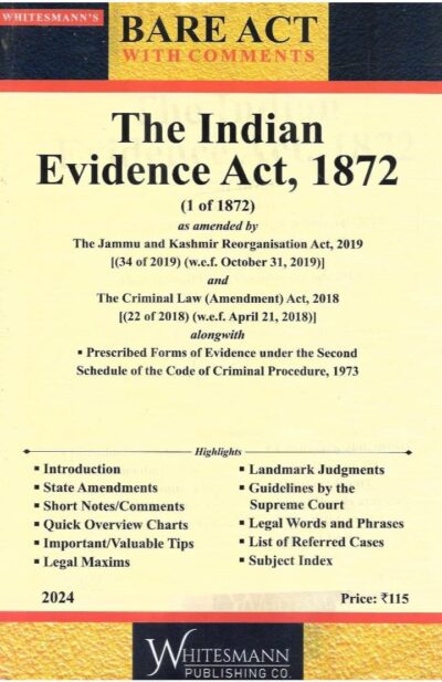 The Indian Evidence Act, 1872 Edition 2025 Bare Act English