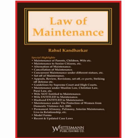 Law of Maintenance by Rahul Kandharkar latest  edition 2025