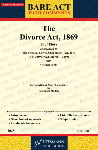 THE DIVORCE ACT,1879 ( 4 OF 1869) LATEST EDITION 2025 BARE ACT ENGLISH
