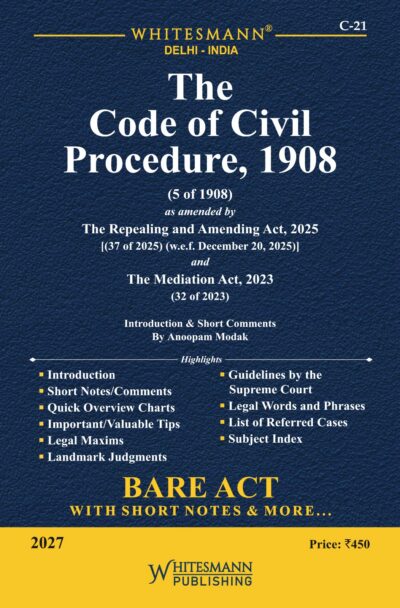 THE CODE OF CIVIL PROCEDURE , 1908 BARE ACTS ENGLISH LATEST EDITION 2027