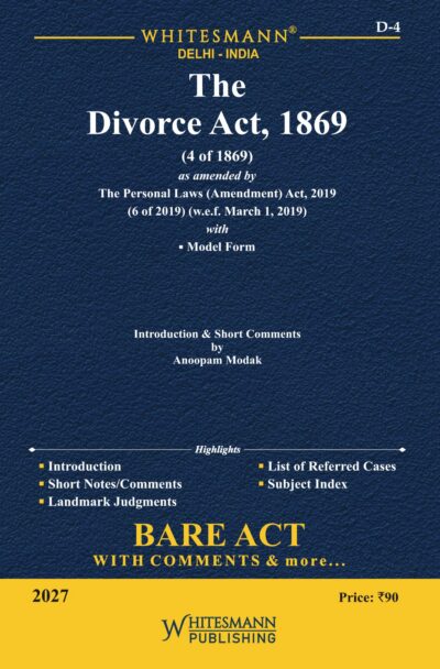 THE DIVORCE ACT,1879 ( 4 OF 1869) LATEST EDITION 2027 BARE ACT ENGLISH