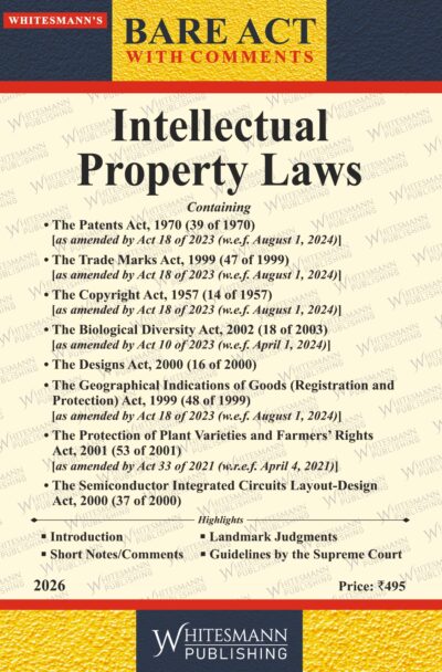 Intellectual Property Laws Bare Act English Edition 2026