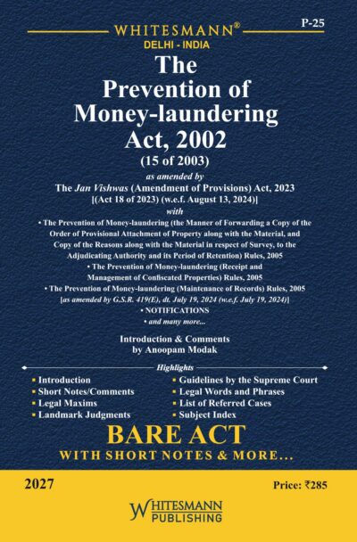 The Prevention of Money-Laundering Act, 2002 BARE ACT 2027 NEW